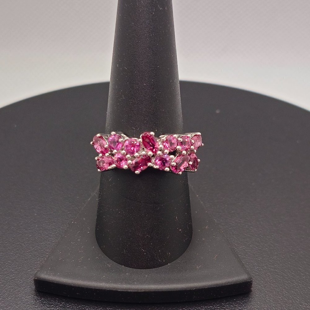 2.35ct Mixed Shaped Blush Garnet with Rhodium Over Sterling Silver Ring Size 9‎